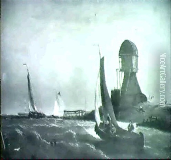 Harbor Scene Oil Painting - George Emerick Essig