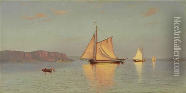 View On The Hudson Oil Painting - Francis Augustus Silva