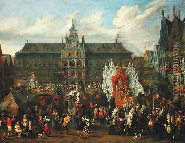 A Procession at Antwerp, 1697 Oil Painting - Alexander van Bredael