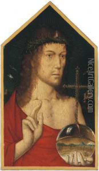 Le Christ Salvator Mundi Oil Painting - Hans Memling