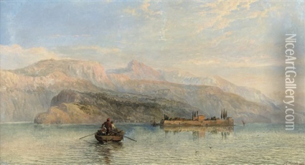 A Day On The Lakes, Northern Italy Oil Painting - George Edwards Hering