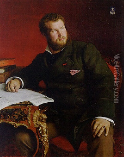 Portrait De Ebaudy De Fres Oil Painting - Pascal Adolphe Jean Dagnan-Bouveret