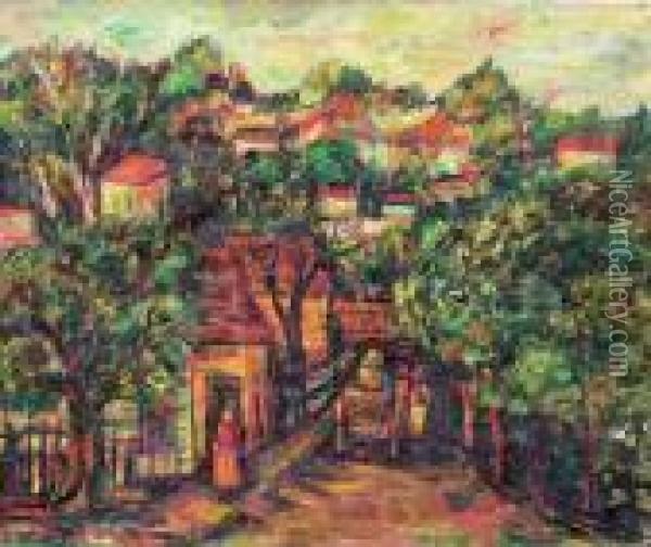 La Route De La Colline (ca.1925) Oil Painting - Leon Weissberg