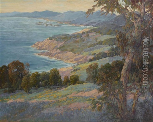 Laguna Coast In Bloom Oil Painting - Raymond Nott