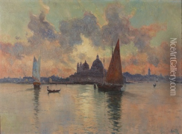 La Salute Venise, Le Soir Oil Painting - Marie Joseph Leon Clavel