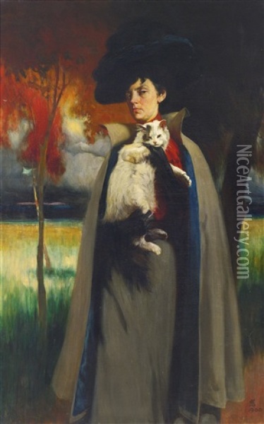 Portrait Of Marya Anastasievna Chroustchova Oil Painting - Dmitry Kardovsky