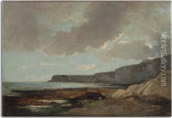 Les Falaises D'yport (pays De Caux) Oil Painting - Charles Donzel