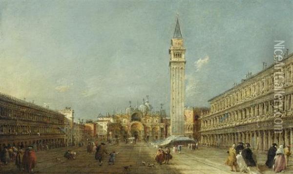 Piazza San Marco With View Over Towards The Basilica Oil Painting - Francesco Guardi