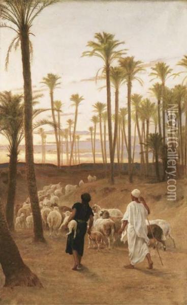 The Palm Grove Oil Painting - Frederick Goodall