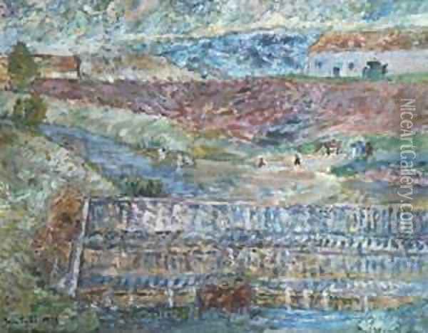 Dam Oil Painting - Boleslaw Cybis