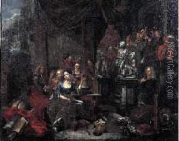 Allegorie Des Arts Liberaux Oil Painting - Balthazar Van Den Bossche