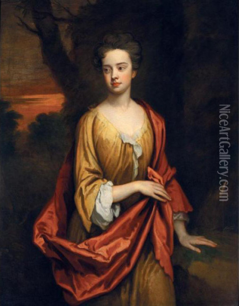 Portrait Of Catherine Harris, Lady Knatchbull-wyndham (died 1741) Oil Painting - Sir Godfrey Kneller