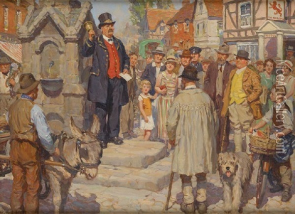 L'annonce Publique Oil Painting - William R. Stott