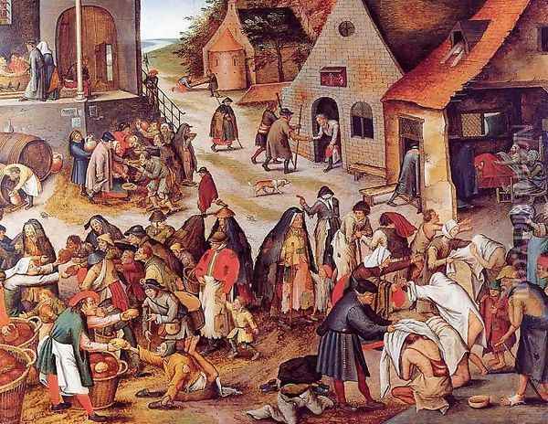 The Seven Acts of Charity Oil Painting - Pieter The Younger Brueghel