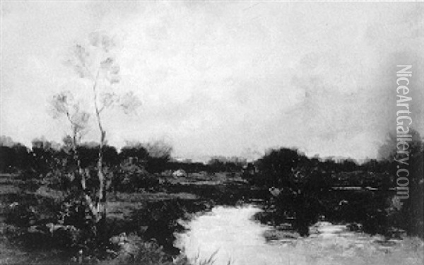 Landscape With Stream Oil Painting - Joseph De Camp