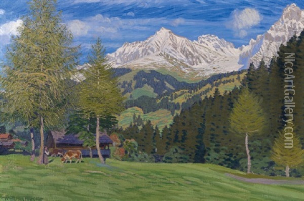 Adelboden Oil Painting - Waldemar Theophil Fink