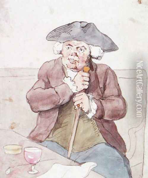A Man Seated in a Tavern Oil Painting - Thomas Rowlandson