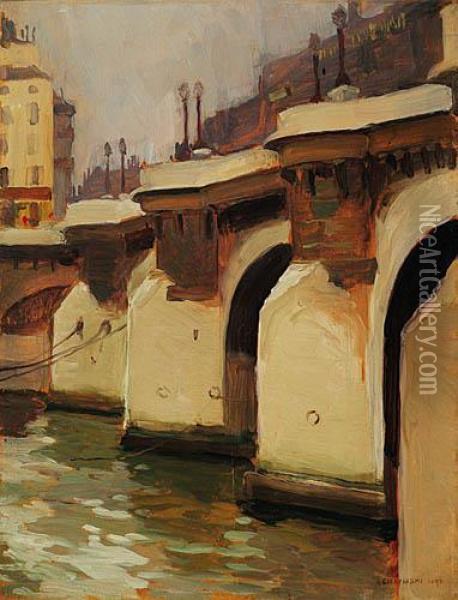 Widok Pont Neuf W Paryzu 1893 R. Oil Painting - Aleksander Gierymski