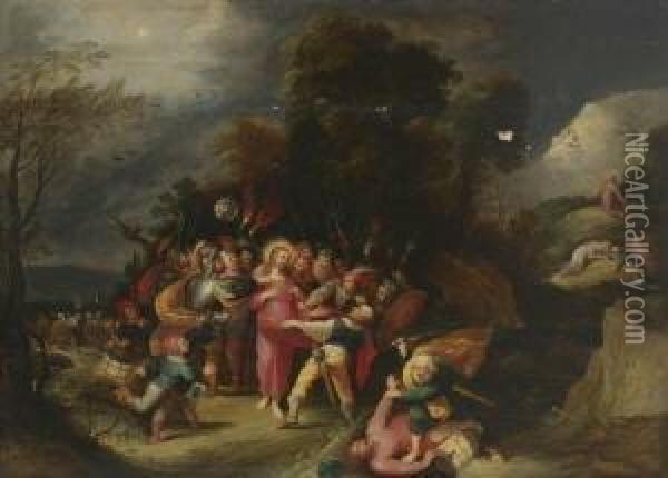 Die Gefangennahme Christi Mit
 Judaskuss. Oil Painting - Frans II Francken