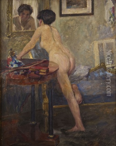 Weiblicher Ruckenakt Oil Painting - Carl Horn