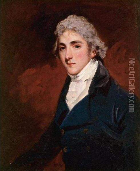 Portrait Of Henry Wellesley, Baron Cowley Oil Painting - John Hoppner
