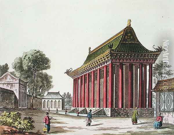 The European Palace at Yuen-Ming-Yuan, illustration from Le Costume Ancien et Moderne by Giulio Ferrario, published c.1820s-30s Oil Painting - Gaetano Zancon