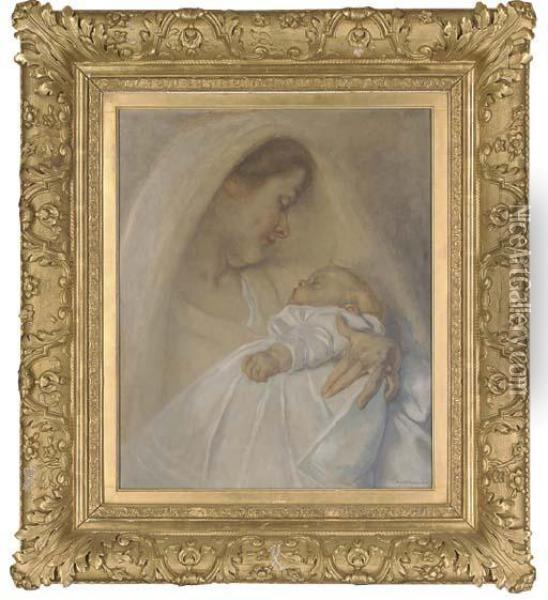 Mother And Child Oil Painting - Hendrik Johannes Haverman