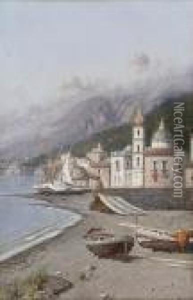 On The Amalfi Coast Oil Painting - Giuseppe Carelli