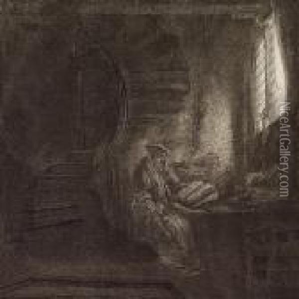 S. Jerome Praying Oil Painting - Rembrandt Van Rijn
