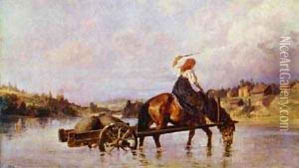 Crossing Of The River Oyat 1872 Oil Painting - Vasily Polenov
