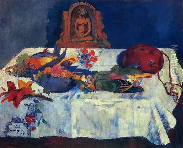 Still Life With Parrots Oil Painting - Paul Gauguin