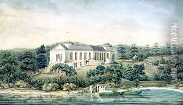 Henrietta Villa, Point Piper, home of Captain John Piper, 1820 Oil Painting - Richard Read