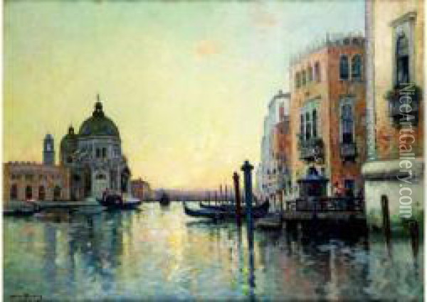 Coucher De Soleil Sur Venise Oil Painting - Maurice Bompard