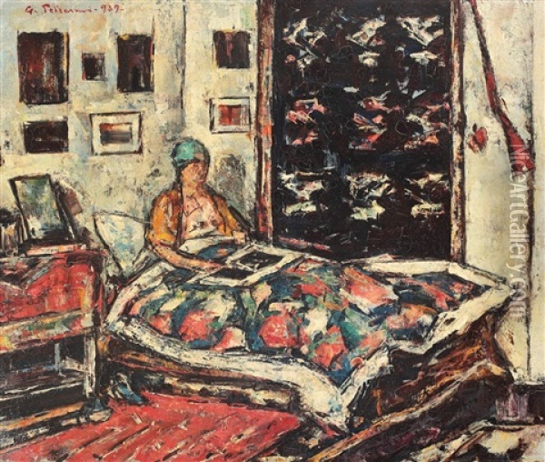 Interior La Targoviste Oil Painting - Gheorghe Petrascu