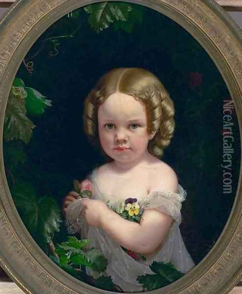 Portrait of Miss Adele Merchant Oil Painting - Charles Christian Nahl