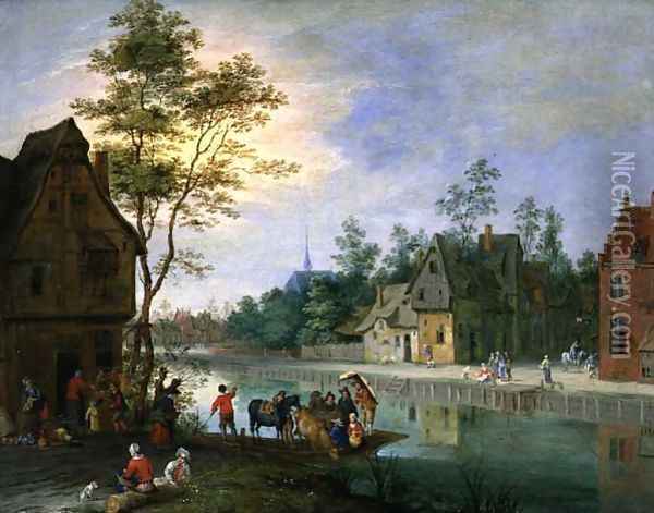 The Village Ferry Oil Painting - Pieter Gysels