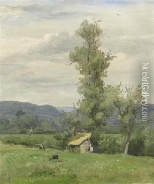 Summerlandscape Near Lucerne Oil Painting - Robert Zund