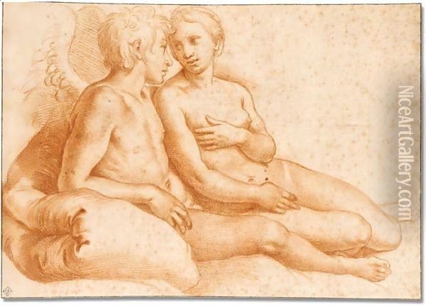 Cupid and Pysche Oil Painting - Raphael