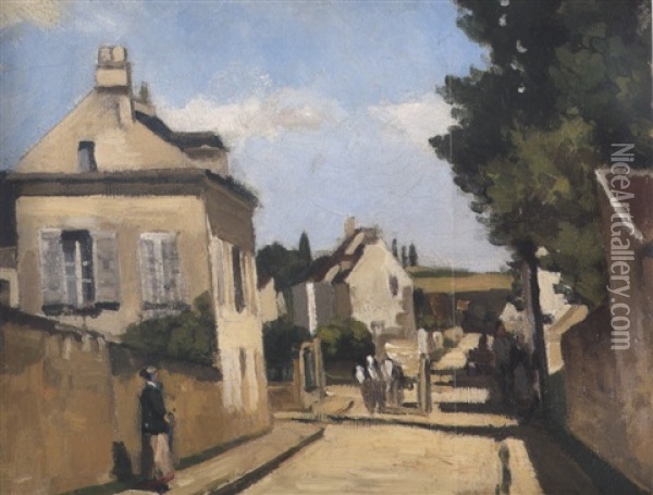 Rue De Village Oil Painting - Camille Pissarro