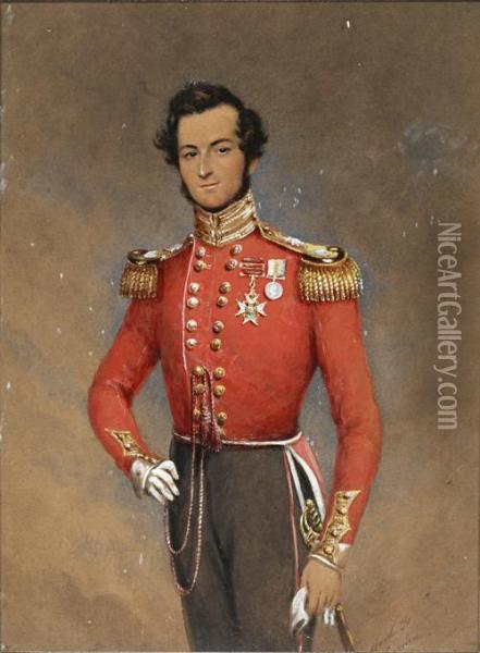 An Army Officer; A Naval Officer Oil Painting - James Warren Childe