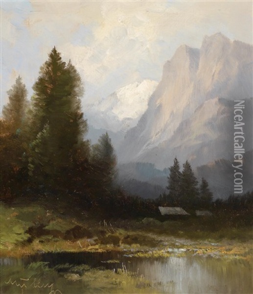 Aufsteigender Abend Oil Painting - Oskar Mulley