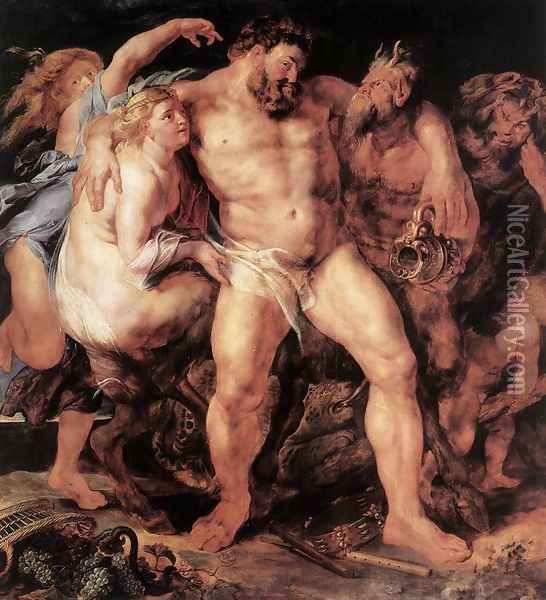 The Drunken Hercules c. 1611 Oil Painting - Peter Paul Rubens