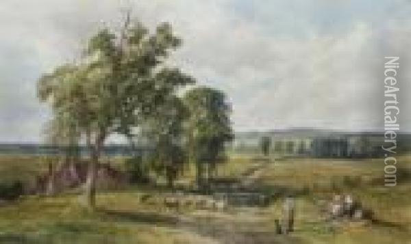 A Shepherd's Home Kenilworth Oil Painting - John Faulkner