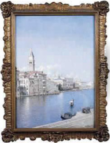 Le Grand Canal A Venise Oil Painting - Amedee Rosier