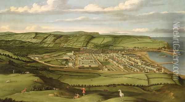 Whitehaven, Cumbria, Showing Flatt Hall, c.1730-35 Oil Painting - Matthias Read