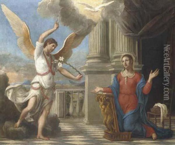 The Annunciation Oil Painting - Nicolas Colombel