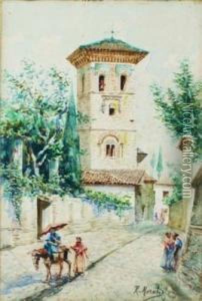 Vista De Granada Oil Painting - Manuel Bernardino Ruiz Sanchez Morales