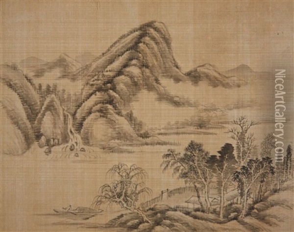 An Album With Twelve Landscape Paintings (album W/12 Works) Oil Painting -  Dai Xi