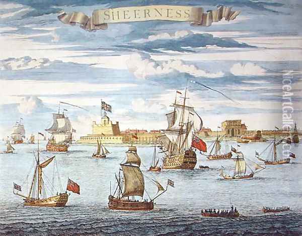 Sheerness, Kent, engraved by Johannes Kip 1652-1722 Oil Painting - Isaac Sailmaker