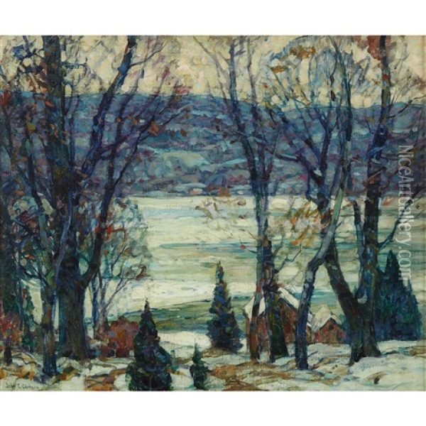 Icebound River Oil Painting - John Fabian Carlson